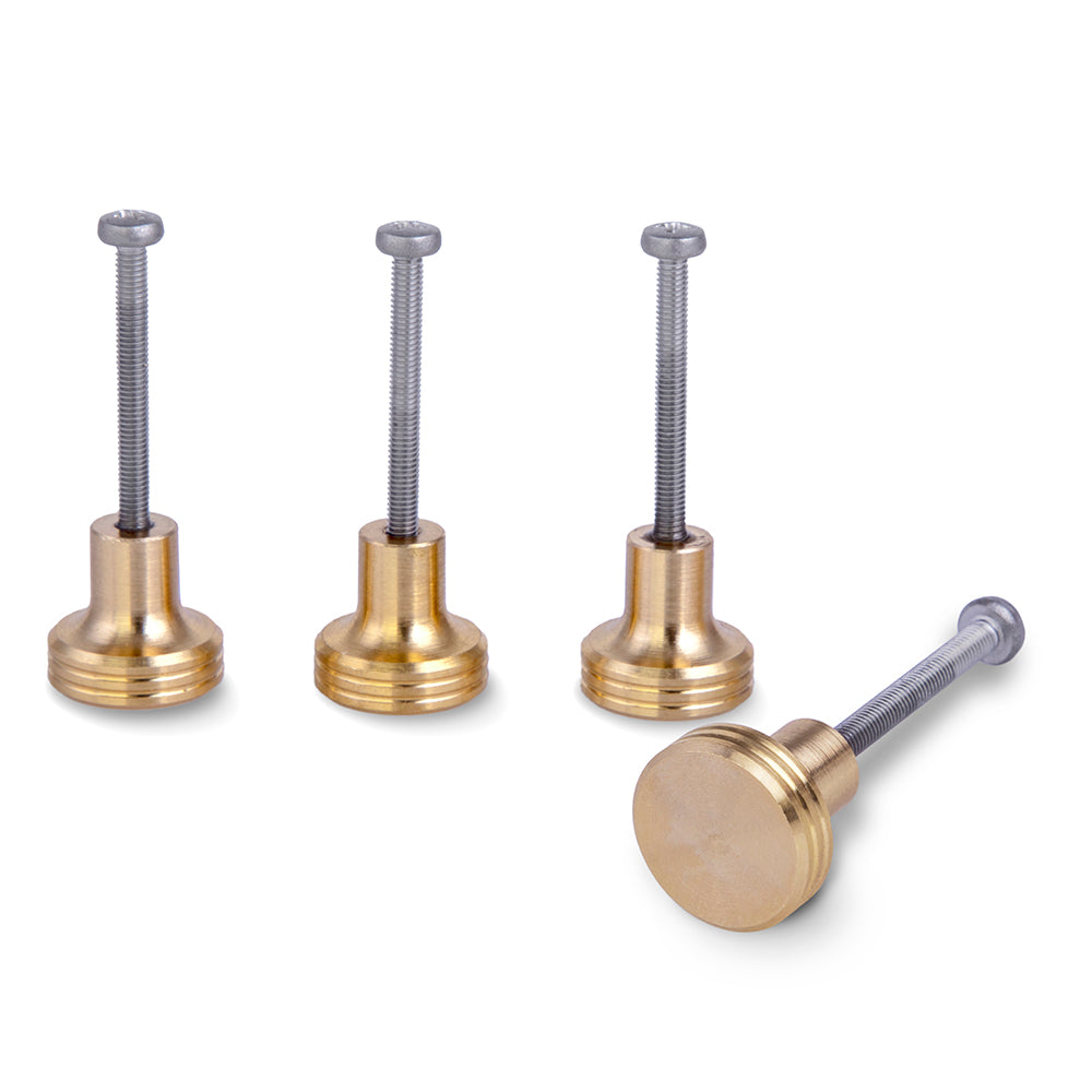 Brass 16mm Dia Round Furniture Handles Cabinet Knobs 4pcs